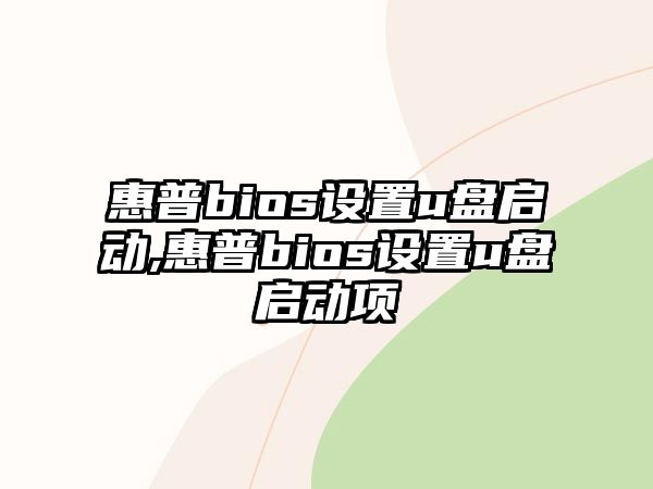 惠普bios設(shè)置u盤啟動,惠普bios設(shè)置u盤啟動項(xiàng)