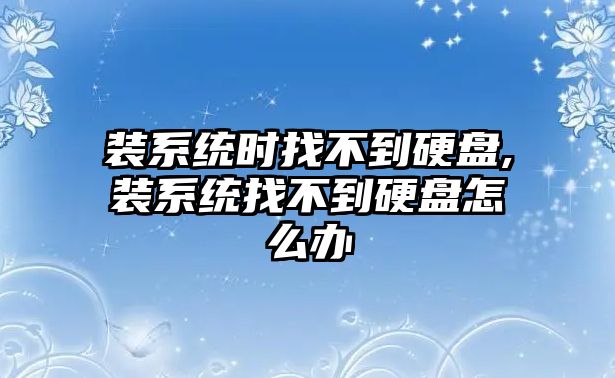 裝系統(tǒng)時(shí)找不到硬盤,裝系統(tǒng)找不到硬盤怎么辦