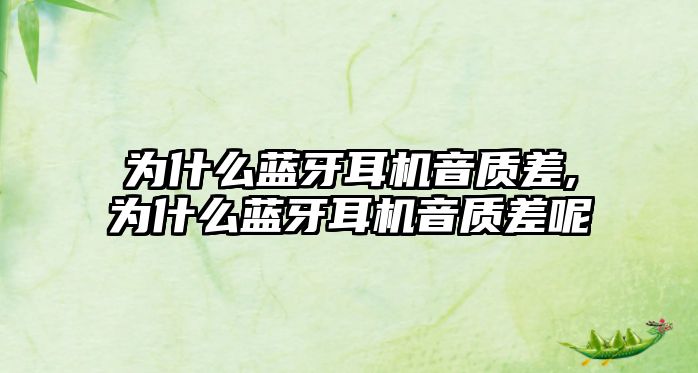 為什么藍牙耳機音質差,為什么藍牙耳機音質差呢