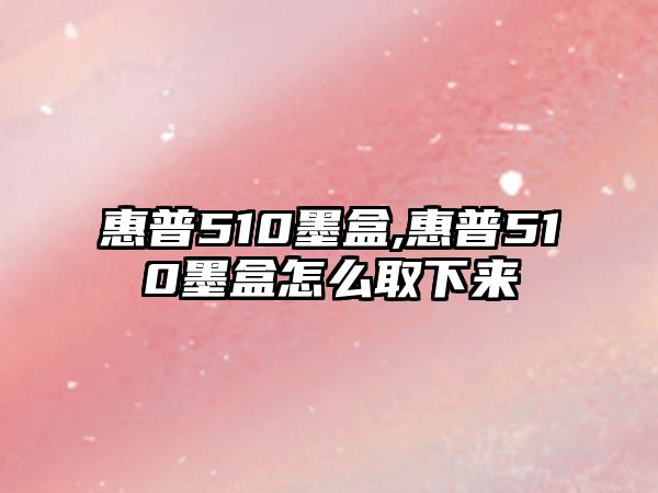 惠普510墨盒,惠普510墨盒怎么取下來