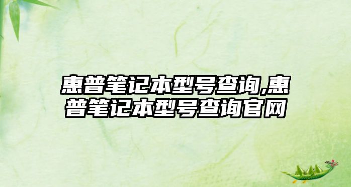 惠普筆記本型號查詢,惠普筆記本型號查詢官網(wǎng)