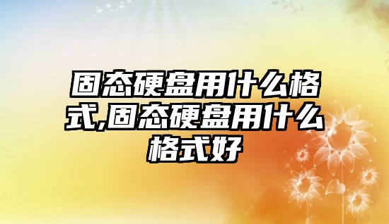 固態(tài)硬盤(pán)用什么格式,固態(tài)硬盤(pán)用什么格式好